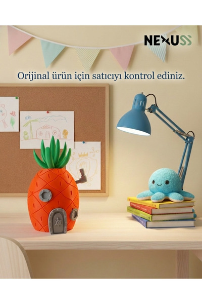 NEXSUSS DESIGN Sünger Bob Ananas Ev Temalı Minimalist Dekor Ürün Ve Kumbara F...