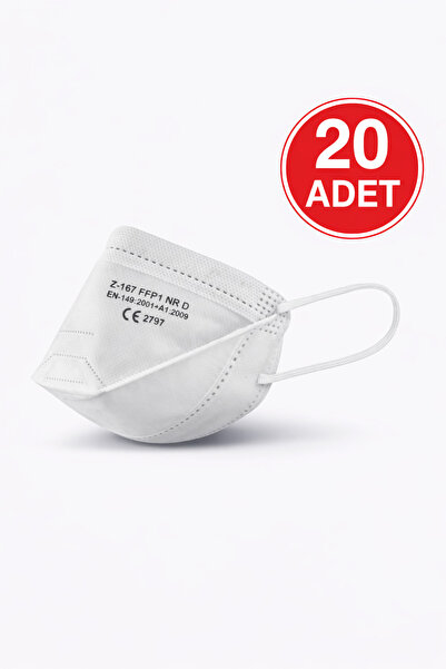 Ventilsiz Maske Toz ve Partikül Koruyucu Ekonomik Solunum Maskesi - 20 ADET