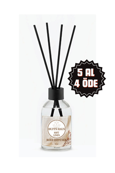duftshaus Soft Linen Dekoratif Çubuklu Oda Kokusu Esansiyel Ortam Salon Banyo...