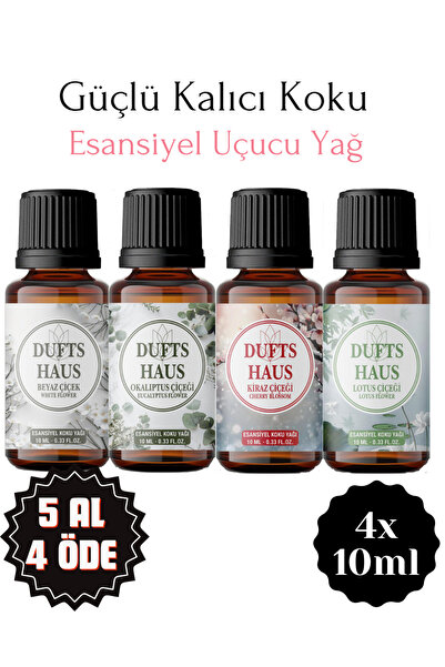 duftshaus Dörtlü Set Saf Esansiyel Uçucu Yağ Buhurdanlık Yağı Difüzör Esansı ...