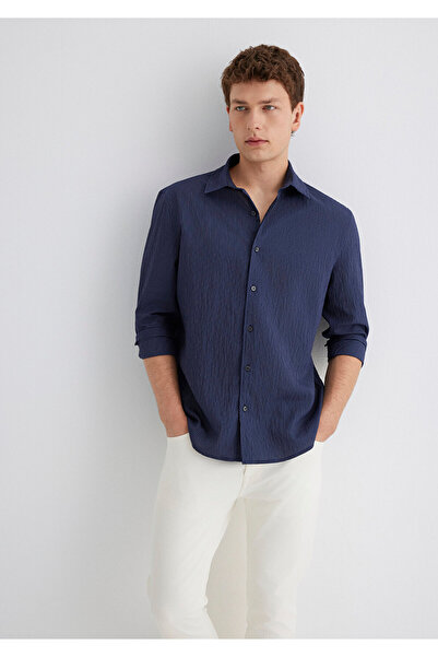 Mavi Lacivert (TENCEL™) Modal Karışımlı Gömlek Regular Fit / Normal Kesim 021...