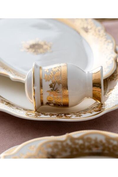 ACAR Rosalında Emboss Gold 12 Kişilik 60 Parça Yemek Takımı GBY-06263