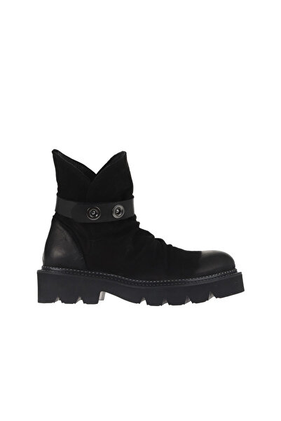 Bueno Shoes حذاء نسائي مسطح من النوبوك الأسود 01wr3408