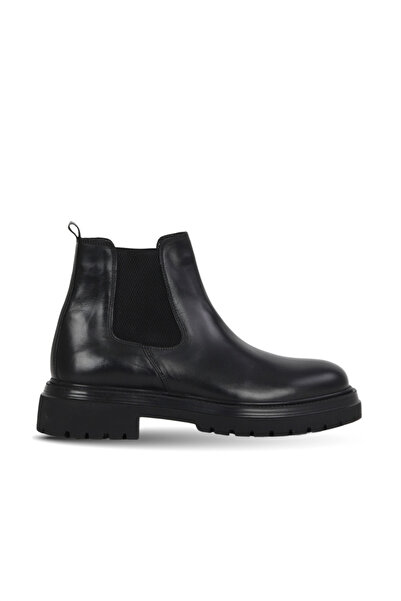 Bueno Shoes Black Bambi Leather Men's Flat Boots 34Mb22508