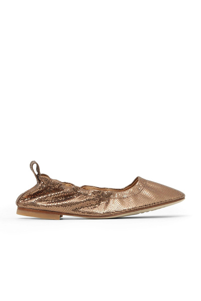 Bueno Shoes Balerini plati pentru femei din piele lucioasă cupru 30wa242231