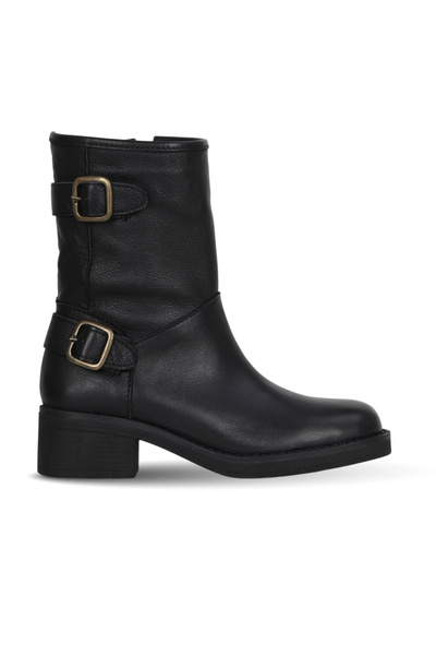 Bueno Shoes Black Leather Women's Heeled Boots 01Wf1102