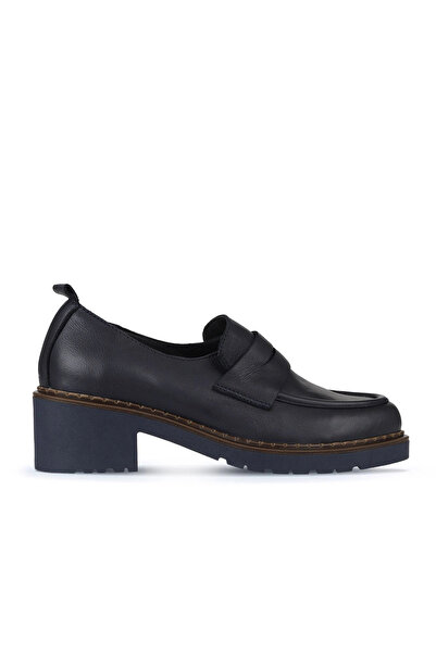 Bueno Shoes Pantofi cu toc de damă din piele albastru bleumarin 01wz4404