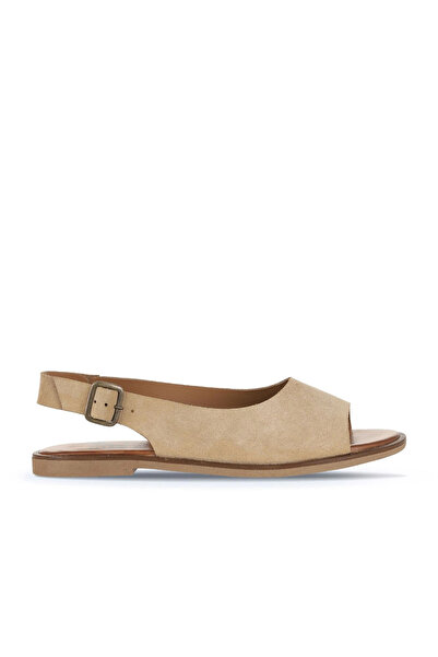 Bueno Shoes Sandale plate pentru femei Taba Light Alf din piele intoarsa 01wa...