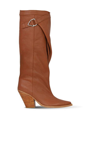 Bueno Shoes Tan Leather Women's Heeled Boots 39Wc2864
