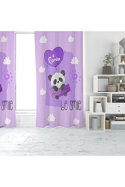 EVSEHOMES CUTE PANDA IMprimare digitală PERDEAUĂ DE FOIȚĂ CU O ARIPI