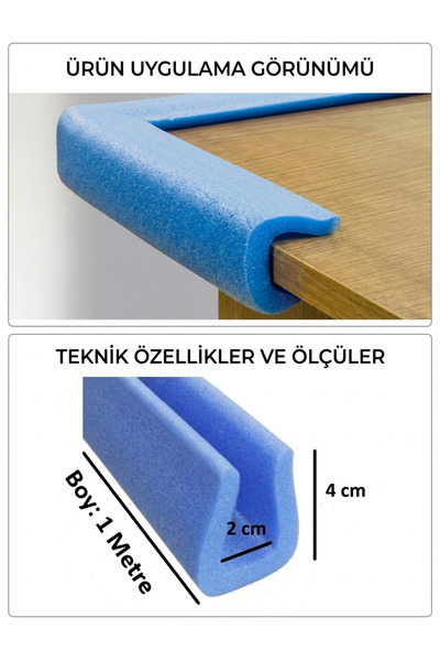 YGTAMBALAJ U20 100 cm 5 Adet Polietilen Köşe Kenar Koruyucu Sünger Profil