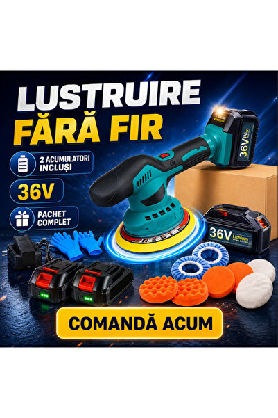 OEM Aparat Polish Auto cu 2 acumulatori 36V, fara fir, portabil (RO-V13)