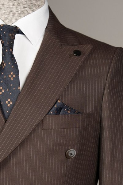 Terzi Ayhan Classics Double-Breasted Striped Suit –Slimfit, Choose One Size Larger.