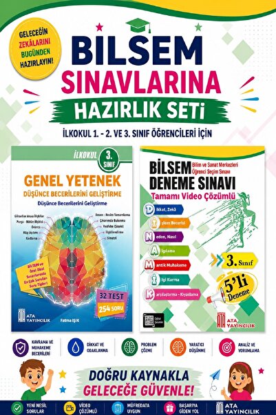 Ata Yayıncılık Ata 3.sınıf Bilsem Sınavlarına Hazırlık Test + 5 Li Deneme Sınavı