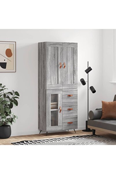 Concept Dulap înalt, gri sonoma, 69,5x34x180 cm, lemn compozit