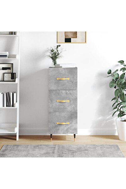Concept Servantă, gri beton, 34,5x34x90 cm, lemn compozit
