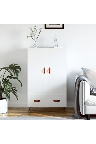 Concept Dulap înalt, alb, 69,5x31x115 cm, lemn prelucrat