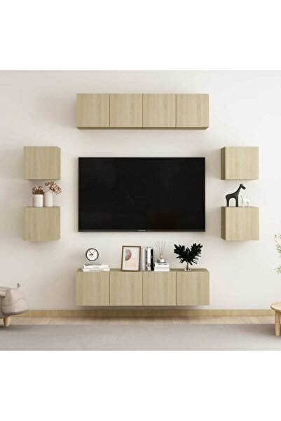 Concept Set de dulapuri TV, 8 piese, stejar sonoma, PAL