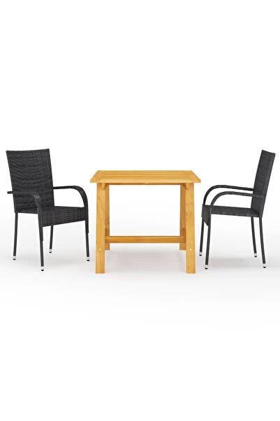Concept Set mobilier de grădină, 3 piese, negru