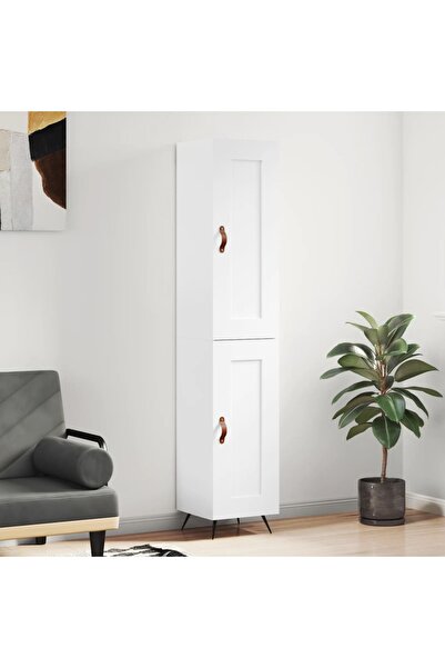 Concept Dulap înalt, alb extralucios, 34,5x34x180 cm, lemn prelucrat