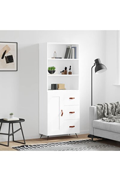 Concept Dulap înalt, alb, 69,5x34x180 cm, lemn compozit