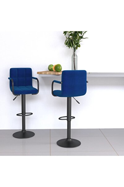 Concept Scaune de bar, 2 buc., albastru, material textil