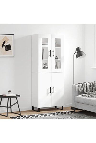Concept Dulap înalt, alb, 69,5x34x180 cm, lemn compozit