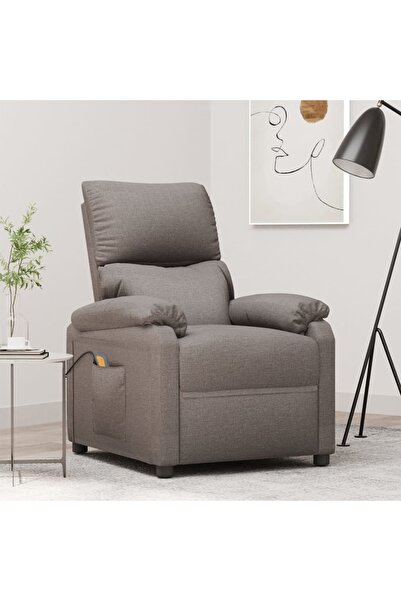 Concept Fotoliu de masaj rabatabil, gri taupe, material textil