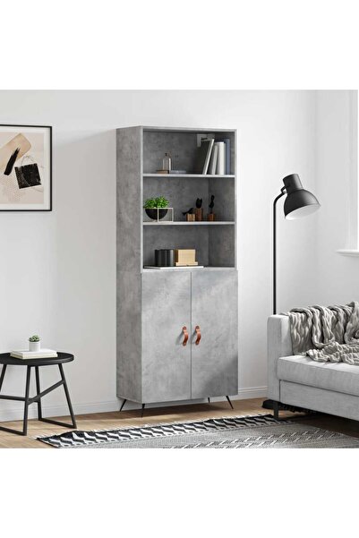 Concept Dulap înalt, gri beton, 69,5x34x180, lemn compozit