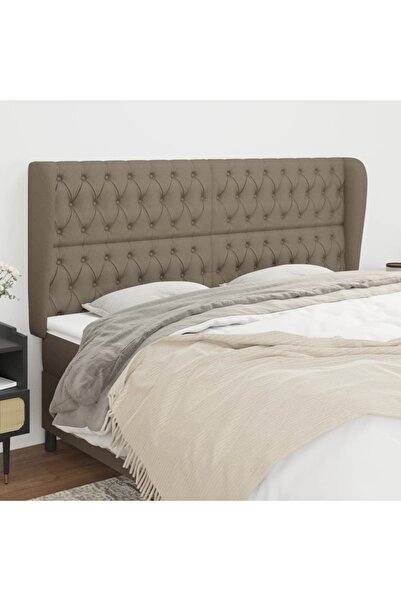 Concept Tăblie de pat cu aripioare gri taupe 183x23x118/128 cm textil