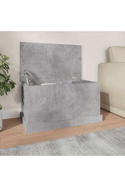 Concept Cutie de depozitare, gri beton, 70x40x38 cm, lemn prelucrat