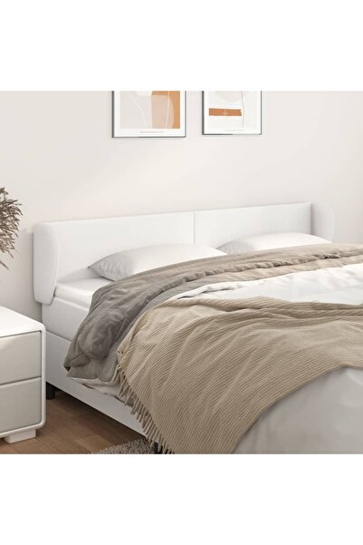 Concept Tăblie de pat cu aripioare alb 183x23x78/88 cm piele ecologică