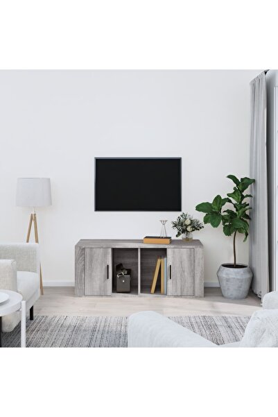 Concept Comodă TV, gri sonoma, 100x35x40 cm, lemn prelucrat