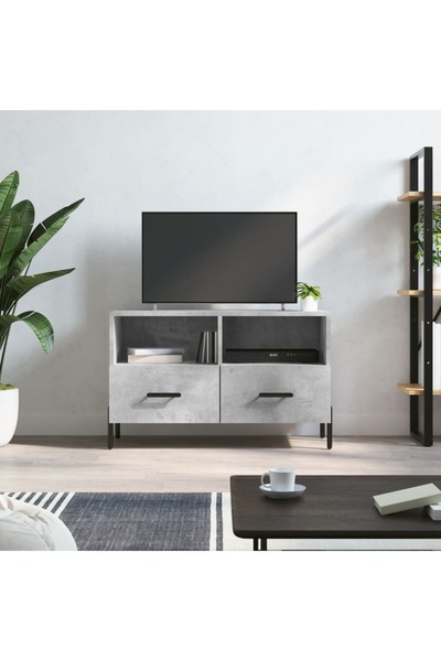 Concept Comodă TV, gri beton, 80x36x50 cm, lemn compozit