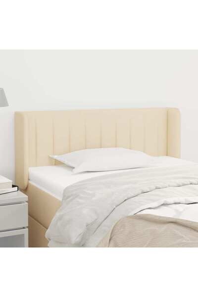 Concept Tăblie de pat cu aripioare crem 93x16x78/88 cm textil