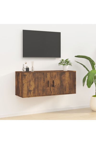 Concept Dulap TV montat pe perete, stejar fumuriu, 100x34,5x40 cm