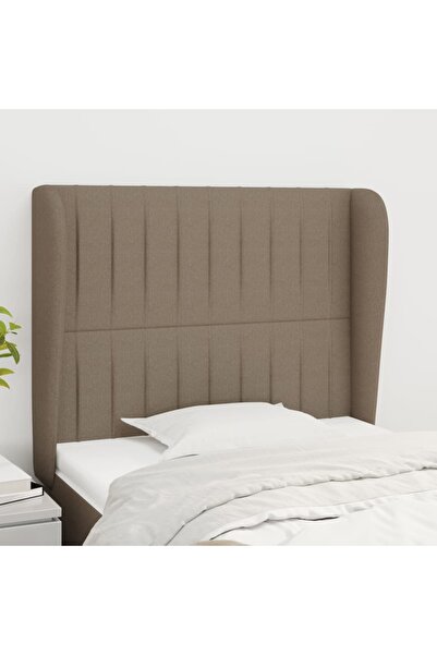 Concept Tăblie de pat cu aripioare gri taupe 103x23x118/128 cm textil