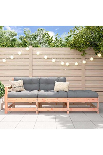 Concept Set mobilier de grădină cu perne, 3 piese, lemn masiv douglas