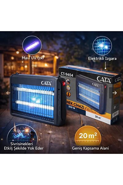 Cata Ct-9404 Sinek Cihazı 2x10W Florasanli Mavi Işık