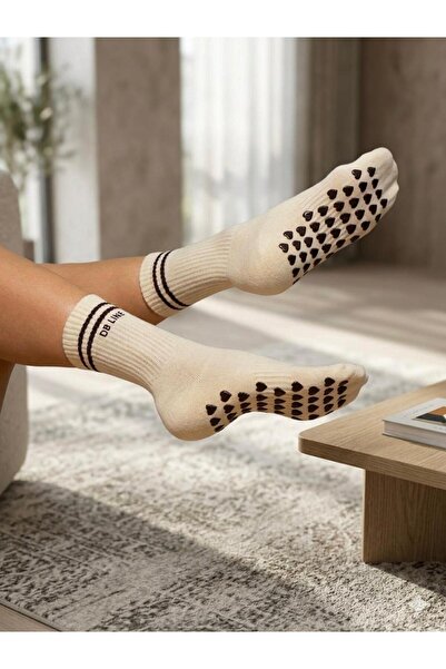 DB LİNE pamuklu kaydırmaz silikon pilates çorabı