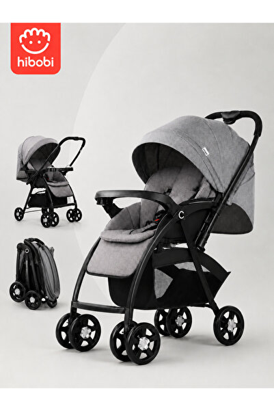 hibobi Premium Baby Stroller | Two-Way Use & Adjustable Backrest | One-Hand F...