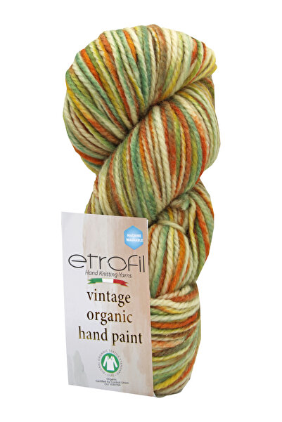 Etrofil Vintage organska ručno oslikana pređa za pletenje Orange Garden 100% ...