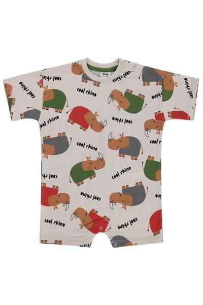 Civil Baby Cool Rhino Baskılı 6-18 Ay Tulum - Bej 18-24 Ay