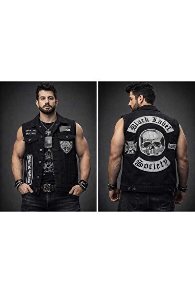 Romee Design Black Label Society Siyah Kot Yelek