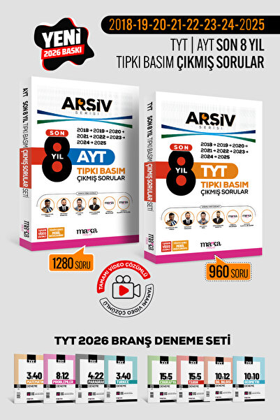 Marka Yayınları TYT | AYT Son 8 Yıl Tıpkı Basım Çıkmış Sorular | 2026 TYT Bra...
