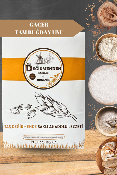 Taş Değirmenden Organik Gacer Tam Buğday Unu - 5 Kilo