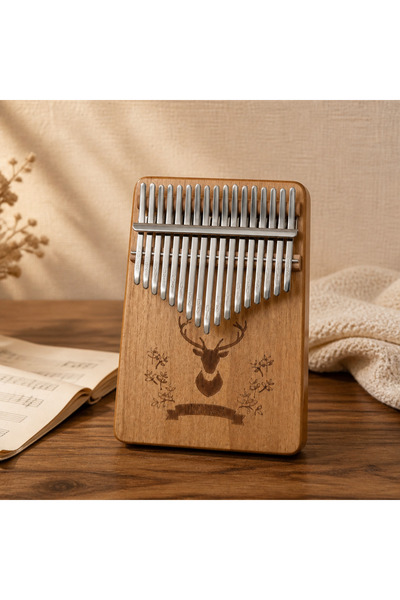 Unichrome Klx-510 Hakiki Ağaç Geyik Desenli Kalimba 17 Tuşlu Ahşap