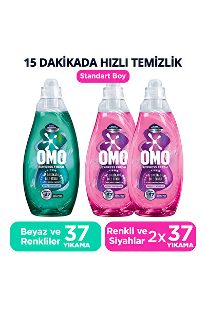Omo Express Fresh Kötü Koku Karşıtı Beyaz ve Renkliler 1480ml x1 Capcanlı Ren...