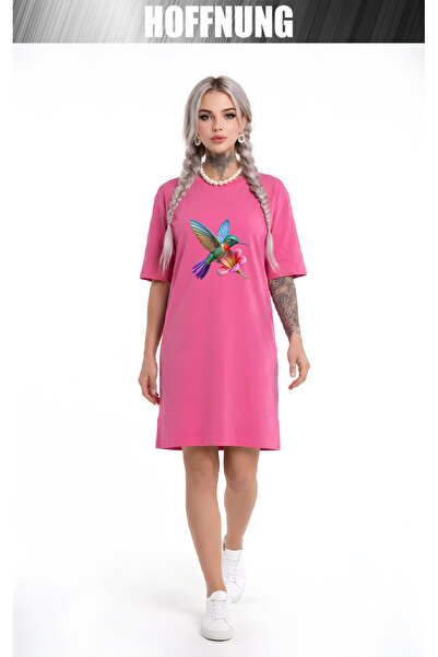HOFFNUNG Women's Short Sleeve Crew Neck T-Shirt Dress Nightgown