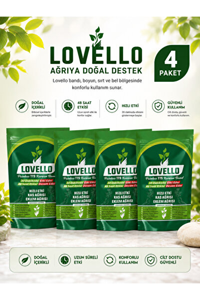 LOVELLO 4 Paket Kinesio Korea Ginseng Bandı Kas ve Eklem Isıtıcı Rahatlatıcı ...